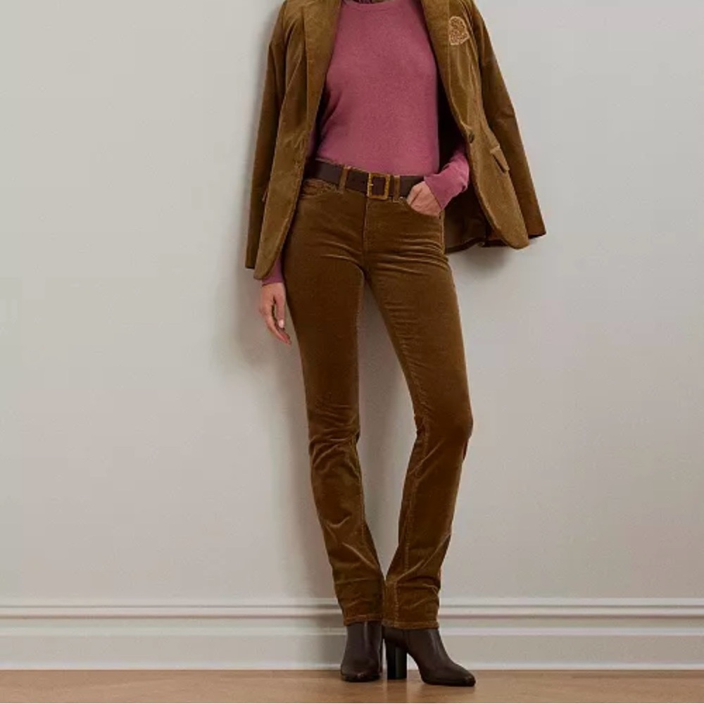 Lauren Ralph Lauren
Stretch Corduroy Mid-Rise Straight Pants Brown - Picture 4 of 6
